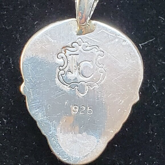 JC Sterling Silver 925 Blue Lapis Lazuli & Opal Pendant Necklace 18" Chain - Picture 5 of 16